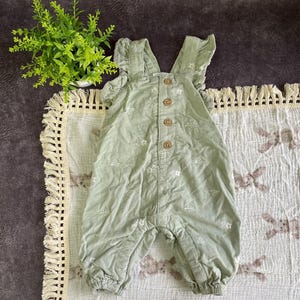 80s Vintage Velvet Print Overalls 100% Cotton For Baby Girls 3-6 Months + Gift Plaid Animal Print.