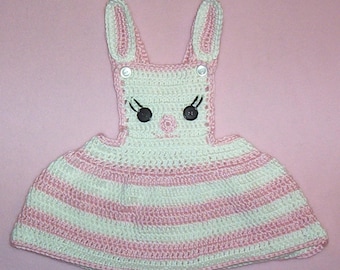 Crochet Baby Bunny Sun Dress Pattern, Newborn to 3 Months (PDF Pattern)