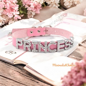 Custom choker Necklace, Name Collar Necklace, Women Cosplay Initial Letters Choker, Daddy&#39;s Girl Collar For Halloween, Christmas Gifts