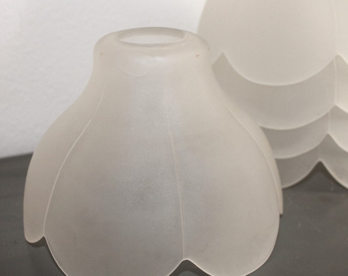 Vintage Scalloped Tulip Glass Lamp Shade Glass Etsy