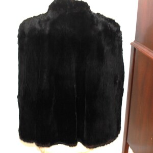Vintage Black Shirred Fur Cape image 2