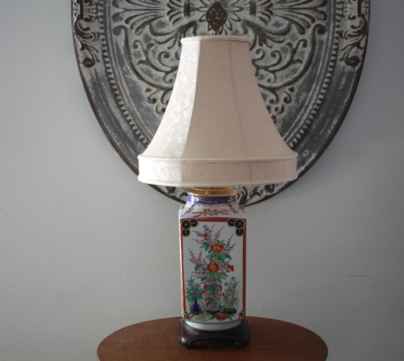 Vintage Chinese Porcelain Chinoiserie Table Lamp - Etsy