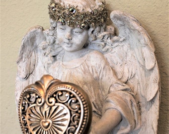 Angel Cherub Wall Sculpture Hanging Religious Artwork