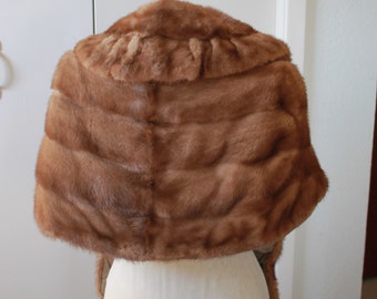 70s Vintage Honey Brown Mink Stole