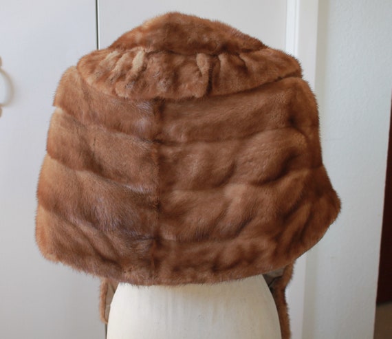 70s Vintage Honey Brown Mink Stole - image 1