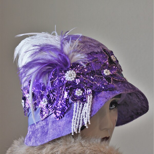 20s Evening Dressy Great Gatsby Glitzy Glam Art Deco Flapper Holliday Party Hat Cloche Vintage Style