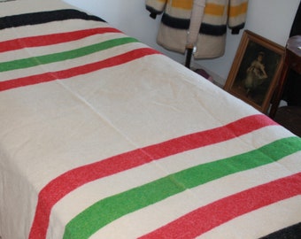 Vintage Hudson Bay Vintage Striped Wool Blanket