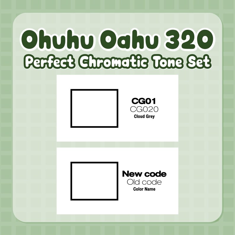 320 Color Code Ohuhu Oahu 320 Color Swatch Chart Perfect Chromatic Tone Set | Blank ...
