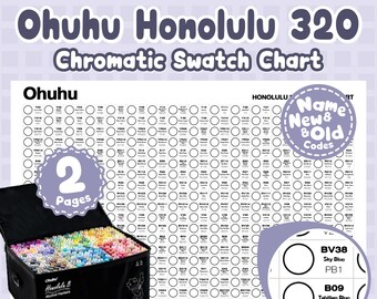 Wzornik kolorów Ohuhu Honolulu 320 | Organizator markerów dla ilustratorów | Pusty plik PDF do śledzenia kolorów