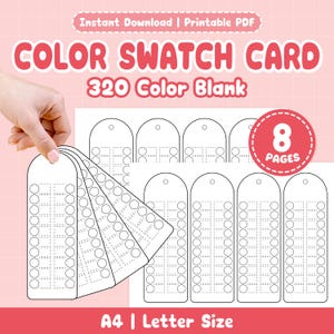 Blanko-Farbfächer für Marker Tracker | 320 Farben Swatch Cards | Digital Art Liefert Organizer | PDF-Download
