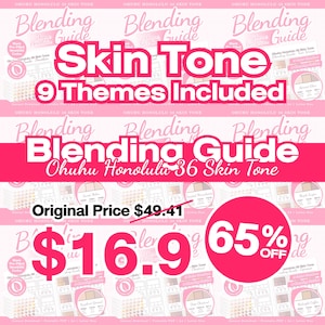 Ohuhu Honolulu 36 Skin Tone Blending Guide Bundle | 9 Themes | Printable PDF | Blank + Pre-Filled | New & Old Codes | A4 Letter Size