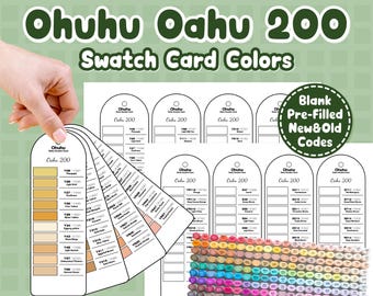 Tabela kolorów Ohuhu Oahu 200 | Pusty i wstępnie wypełniony rejestrator kolorów | Organizer na markery alkoholowe | Pobierz plik PDF