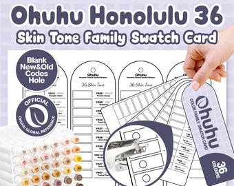 Ohuhu Honolulu 36 Huidtinten Portret Marker Kleurstalenkaart | Printbare PDF, Nieuwe + Oude Codes