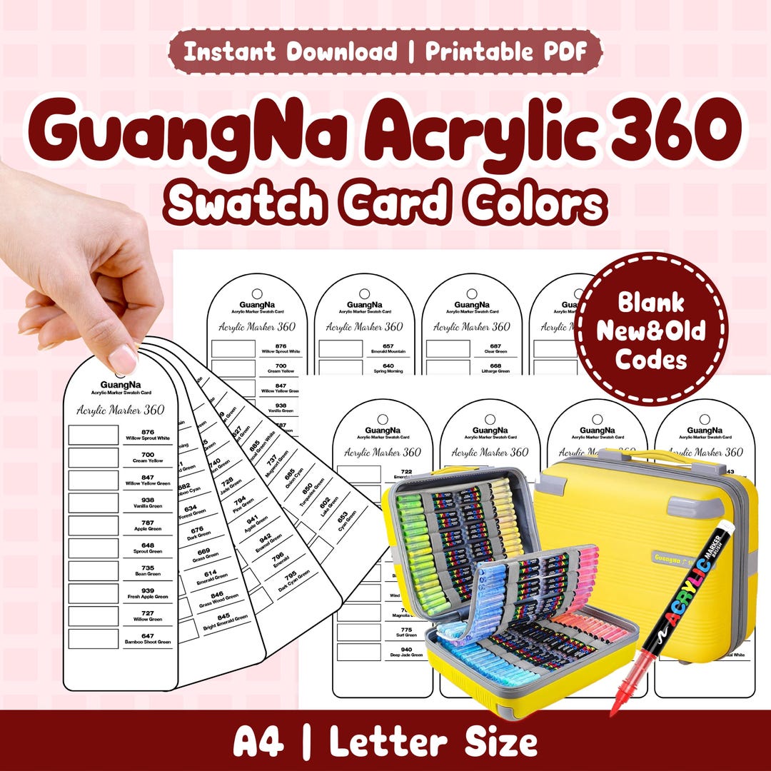 Guangna Acrylic 360 Swatch Card Colors, Blank Color Tracker With Codes ...