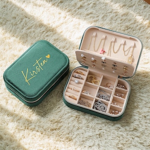 Boîte à bijoux de voyage, cadeaux personnalisés pour demoiselle d'honneur, cadeaux de Noël pour petite amie, cadeaux personnalisés pour maman, cadeaux de demoiselle d'honneur