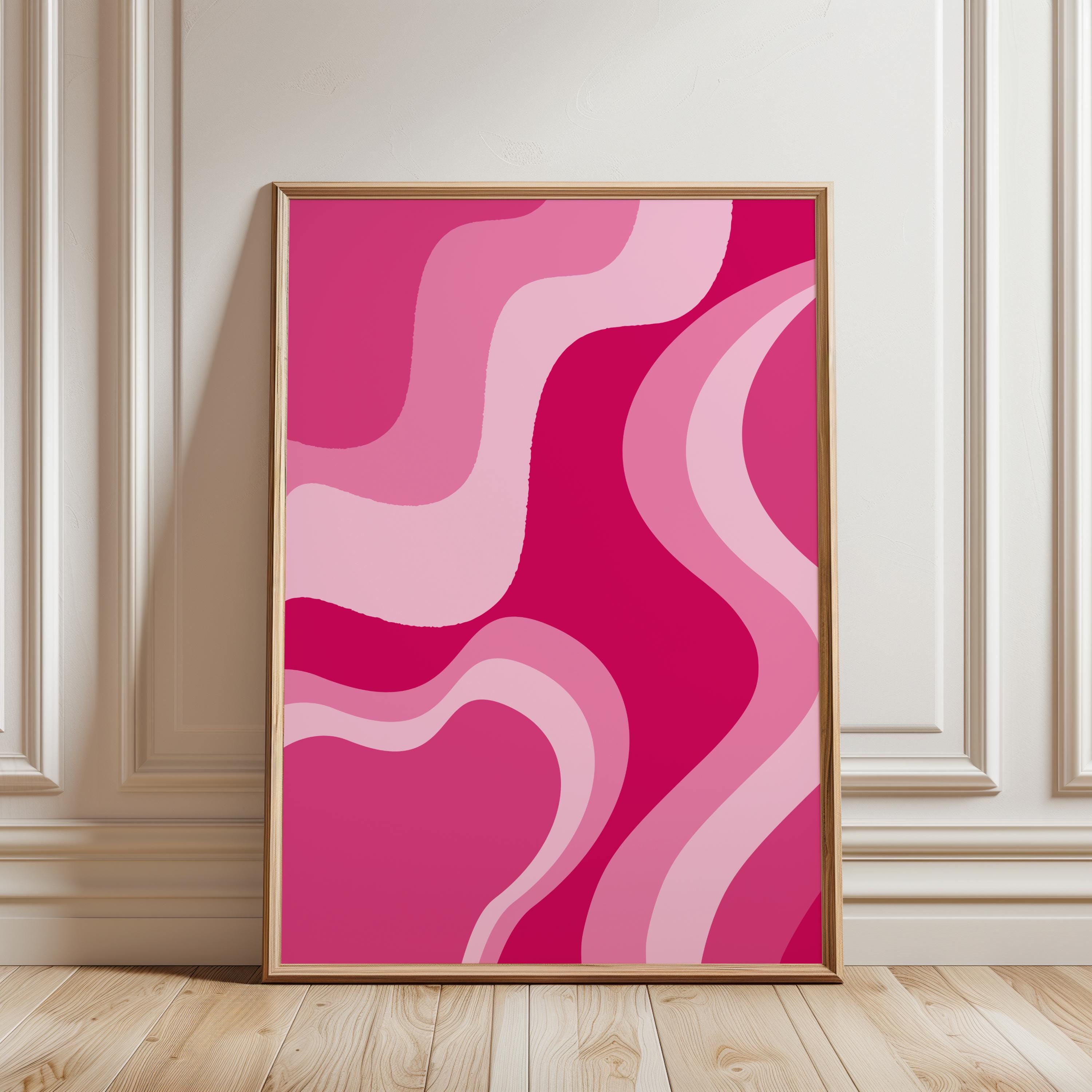 Preppy Pink Wall Art Set, Yin Yang, Good Vibes, Digital Download