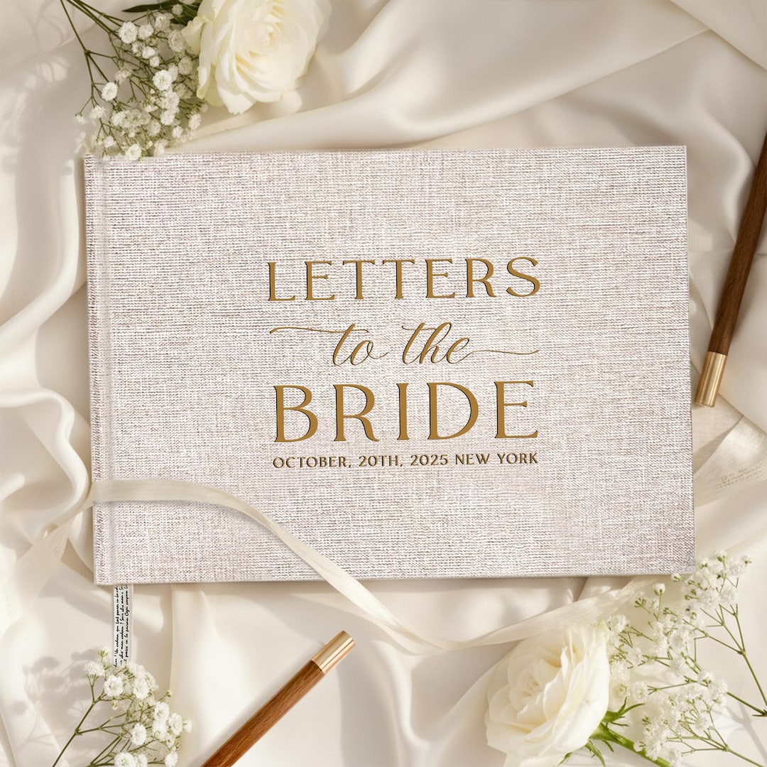 Bride Block Lettering Personalized Letters to the Bride Book, Wedding Polaroid Guest Book ...