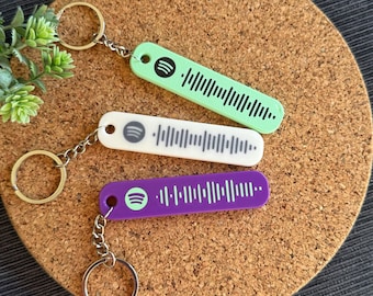 Custom Spotify Code Keychain – 3D Printed Music Gift, Scan to Play Your Song