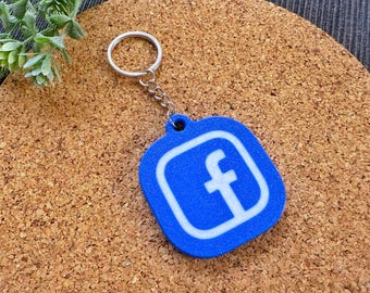 Llavero con logotipo de Facebook NFC personalizado: etiqueta de redes sociales impresa en 3D con enlace editable