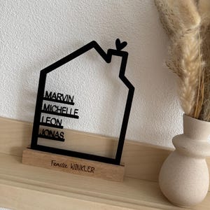 Personalized wooden house with name, housewarming gift, personalized wooden house, wedding gift, housewarming gift, house with heart