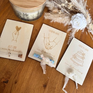 gepersonaliseerd geldcadeau voor bruiloft, trouwauto, auto, bruid en bruidegom, geldcadeau, huwelijkscadeau geld, trouwkaart