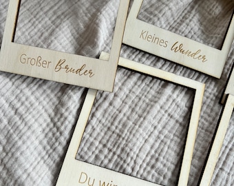 Houten polaroidframe, fotorekwisieten, fotolijst, houten fotolijst, zwangerschapsaankondiging, babyshower, cadeaus