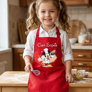 Custom Mickey Apron, Personalized Toddler Name Baking Aprons