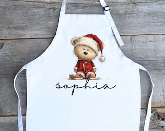 Customized Christmas Apron: Personalized Baking Gift, Toddler Apron ,