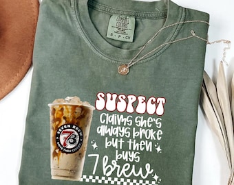 Funny 7 Brew Coffee T-Shirt - Comfort Colors Addict Tee