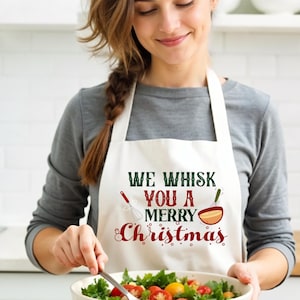 Funny Christmas Baking Apron: Matching Mother Daughter Chef Hat
