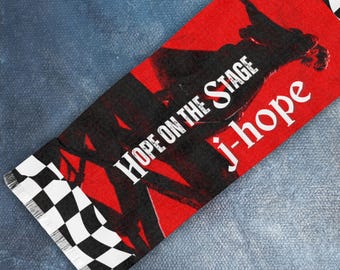 HOPE ON THE STAGE スカーフ 希少品 J-hope HOTS Hope on the Stage Light Scarf, B&w Checkered