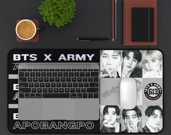 Desk Mat Mouse Pad BTS is 7 Apobangpo members Print gaming school office work accessories gift for mom sister daughter bestie girlfriend