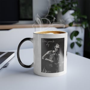 Heat Reactive Color Morphing Mug, 11 oz. SUGA aka Agust D BTS Fanart, D-Day album inspired, Heat Activated Cup, Unique Coffee Mug, Color