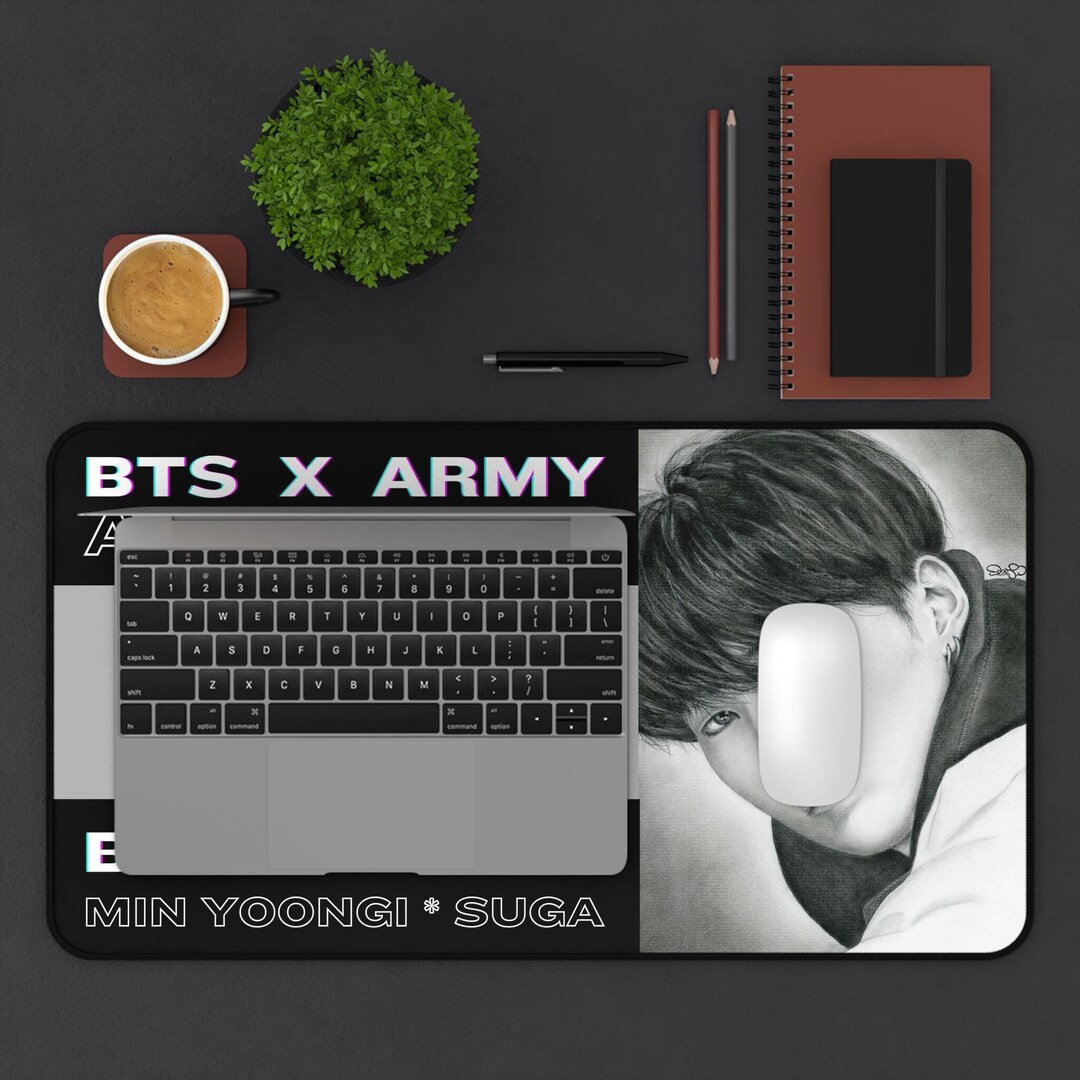 Desk Mat Mouse Pad BTS X Army SUGA Agust D Min Yoongi Sporty Print ...