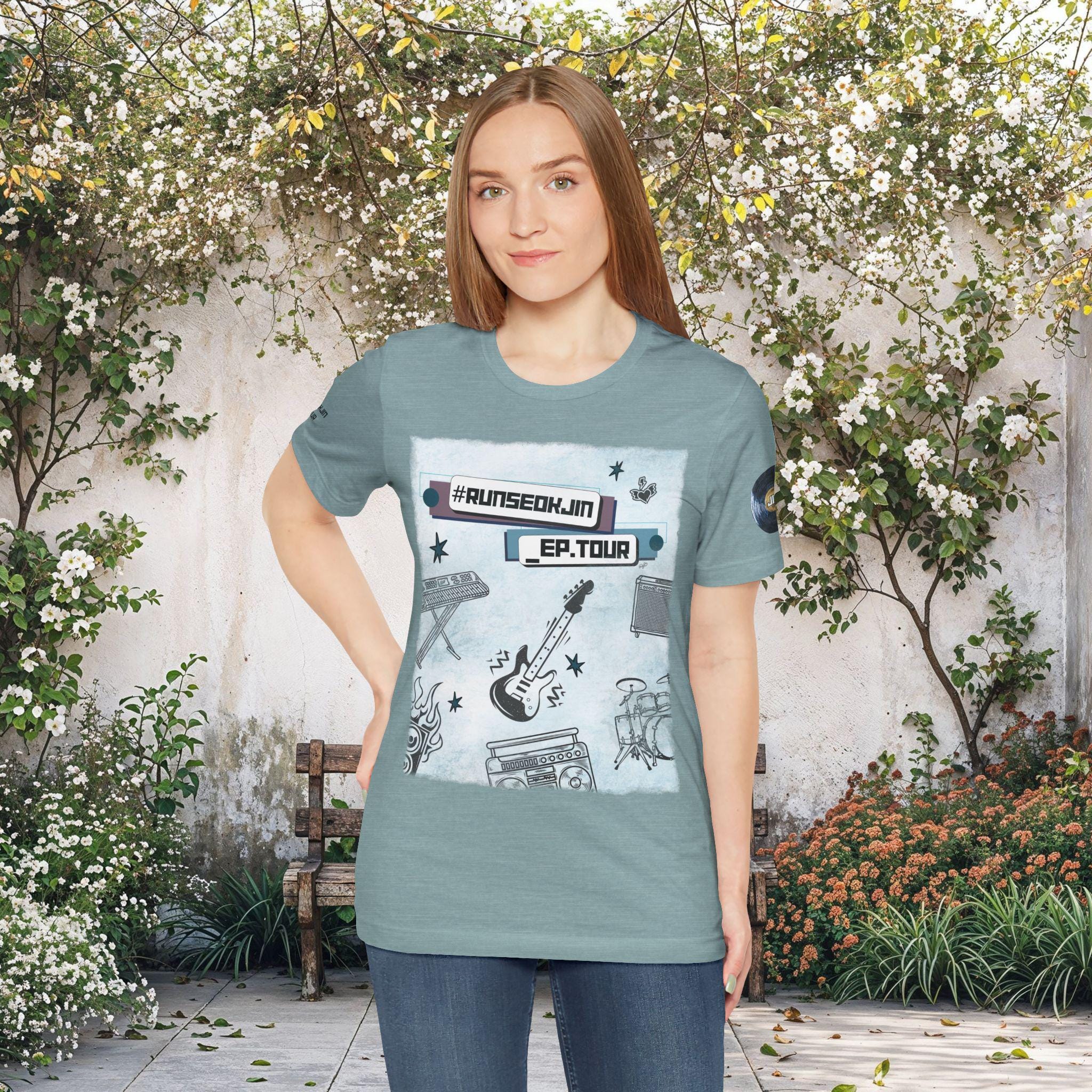 BTS RUNSEOKJIN VネックTシャツ JINサイズ ブルー BTS RUNSEOKJIN VネックTシャツ JINサイズ ブルー - メルカリ
