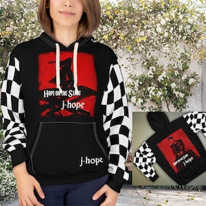BTS j-hope HOTS Hope On The Stage Unisex Pullover Black Hoodie, Jung Hoseok Korean Streetwear, world tour Concert Outfit, jhope hobi merch