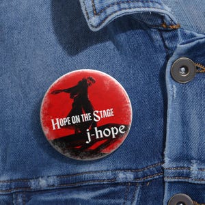 BTS j-hope HOTS Hope On The Stage design Pin Buttons, concert accessories, K-Pop Music Button, BTS jhope merch, Pin Badge, red theme