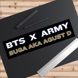 Bumper Sticker, BTS X ARMY SUGA Sticker, K-Pop Agust D Decal, Car Sticker, Laptop Decal, Bangtan Boys, Min Yoongi