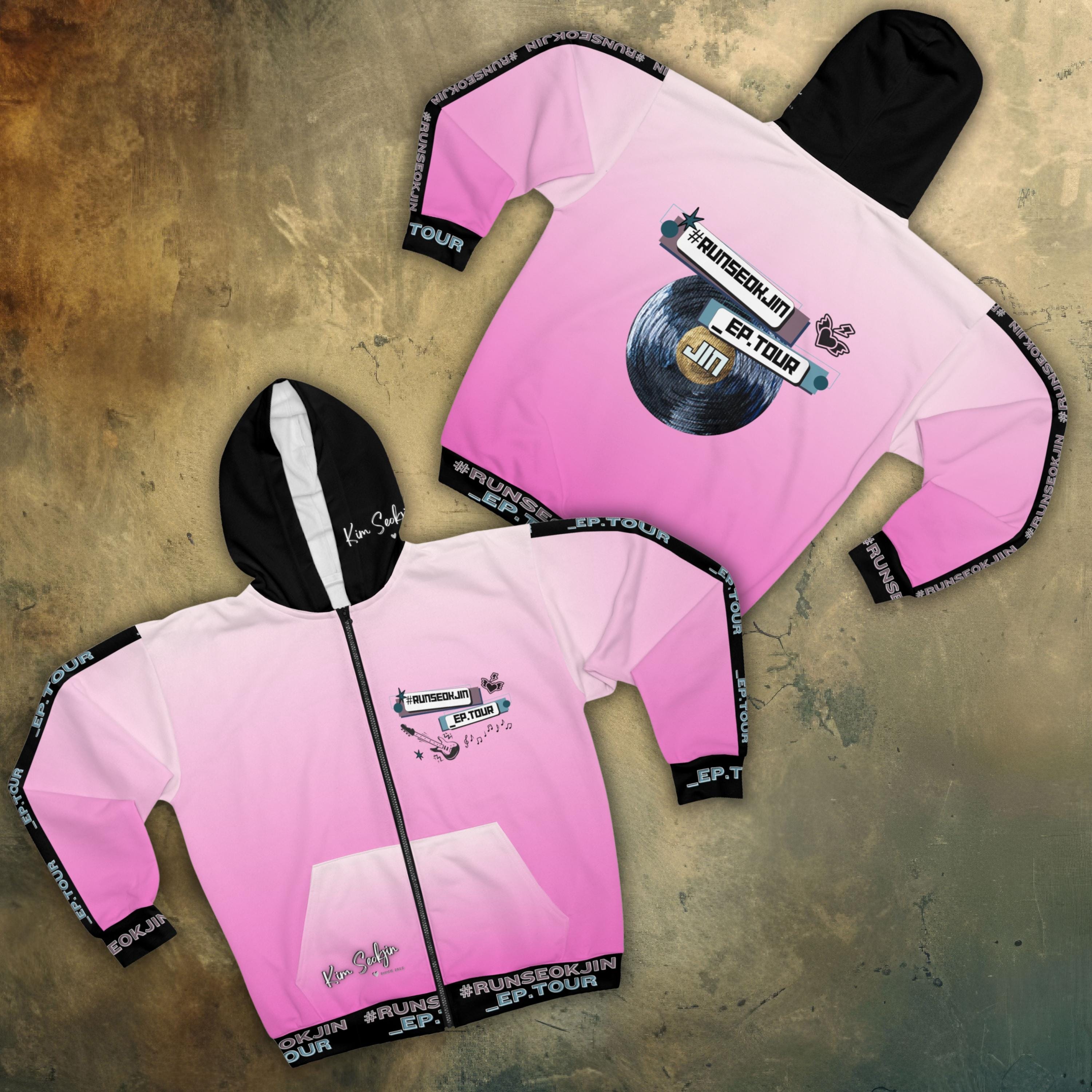 BTS Jin Runseokjin Eptour, Unisex Zip Hoodie Sweatshirt, BTS