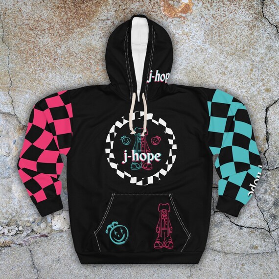 BTS J-hope JITB Jack in the Box Unisex Pullover Black Hoodie, Pink