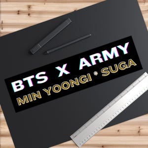 Bumper Sticker, BTS X ARMY SUGA Min Yoongi Sticker, K-Pop Agust D Decal, Car Sticker, Laptop Decal, Bangtan Boys