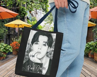 BTS JIMIN Park Jimin Print Tote Bag - Kpop Fan Merchandise, Korean Idol, Fashion Apparel, Reusable Shopping Bag, Unique Gift