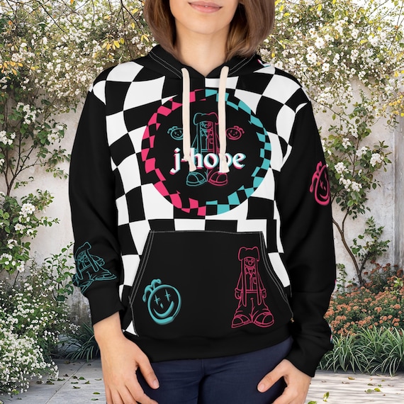 BTS J-hope JITB Jack in the Box Unisex Pullover Black Hoodie, B&w