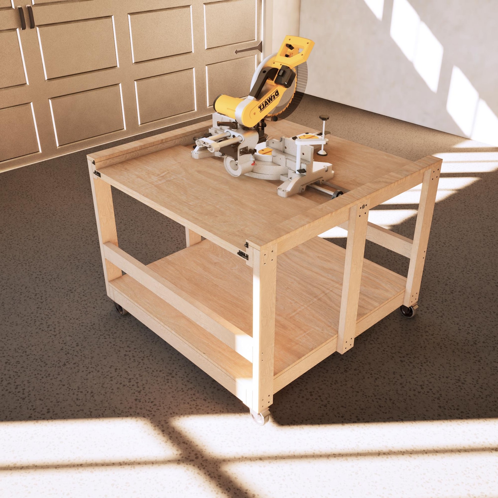 DIY Flip Top 4x4 Workbench Plans, Rotating Bench to Miter Saw Station ...