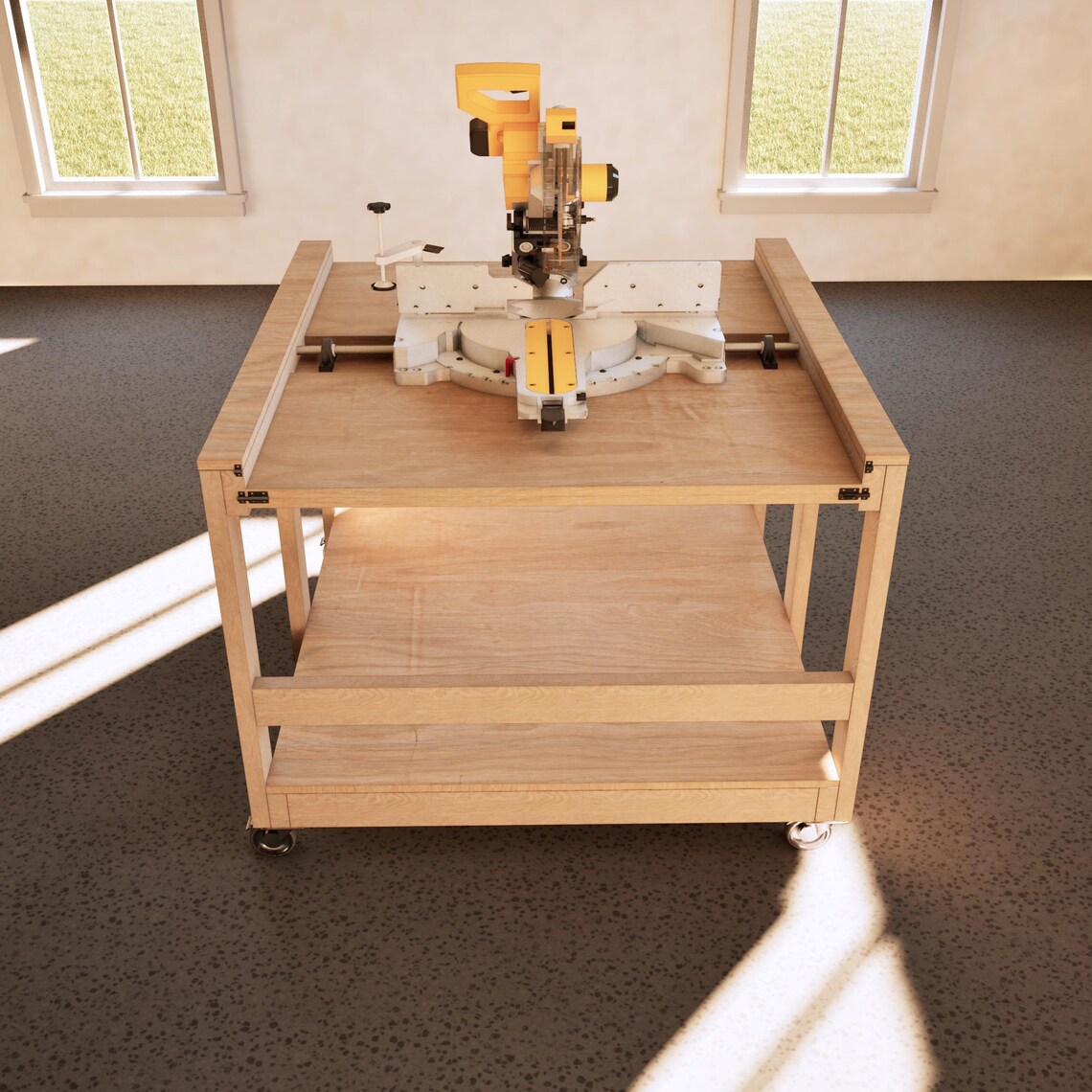 DIY Flip Top 4x4 Workbench Plans, Rotating Bench to Miter Saw Station ...