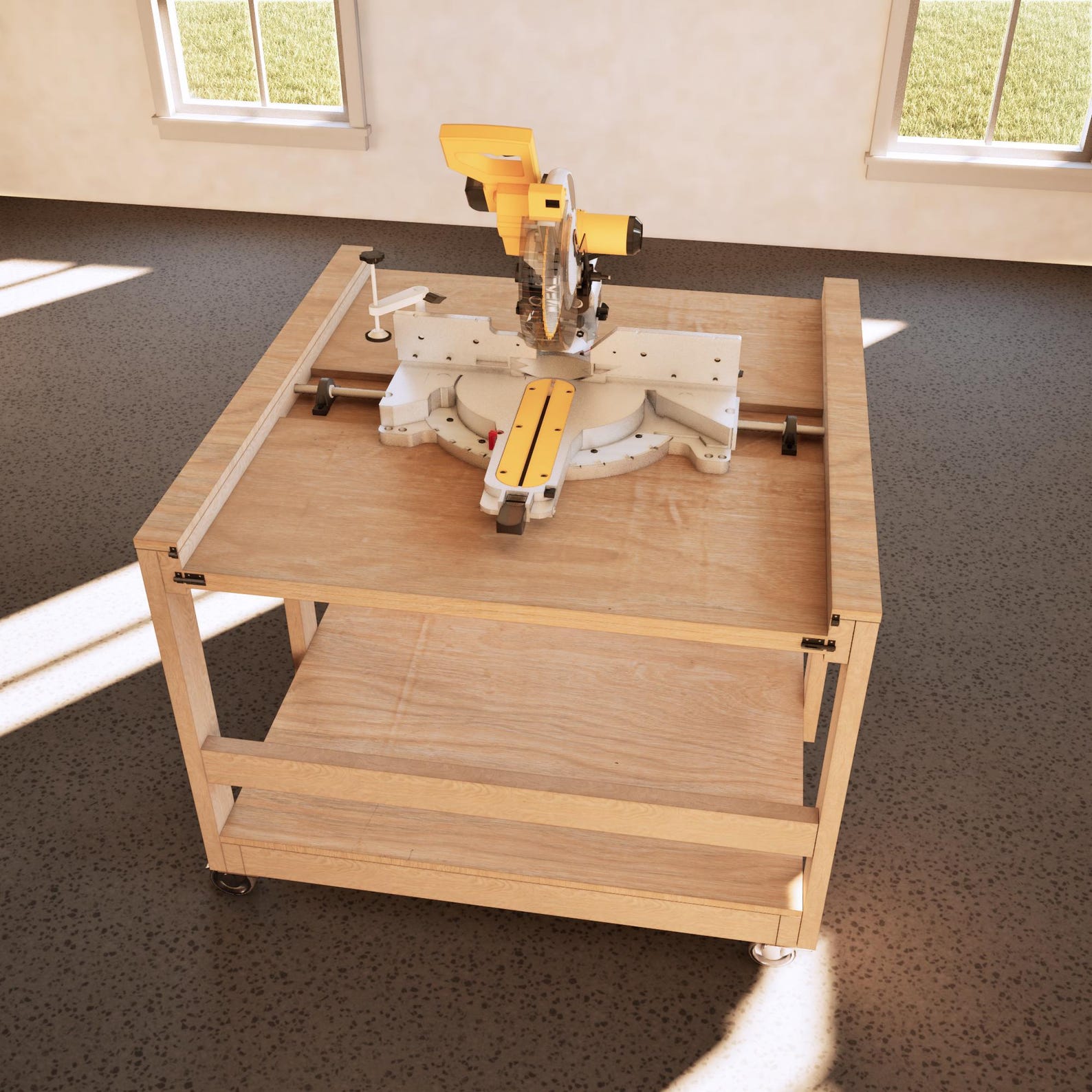 DIY Flip Top 4x4 Workbench Plans, Rotating Bench to Miter Saw Station ...