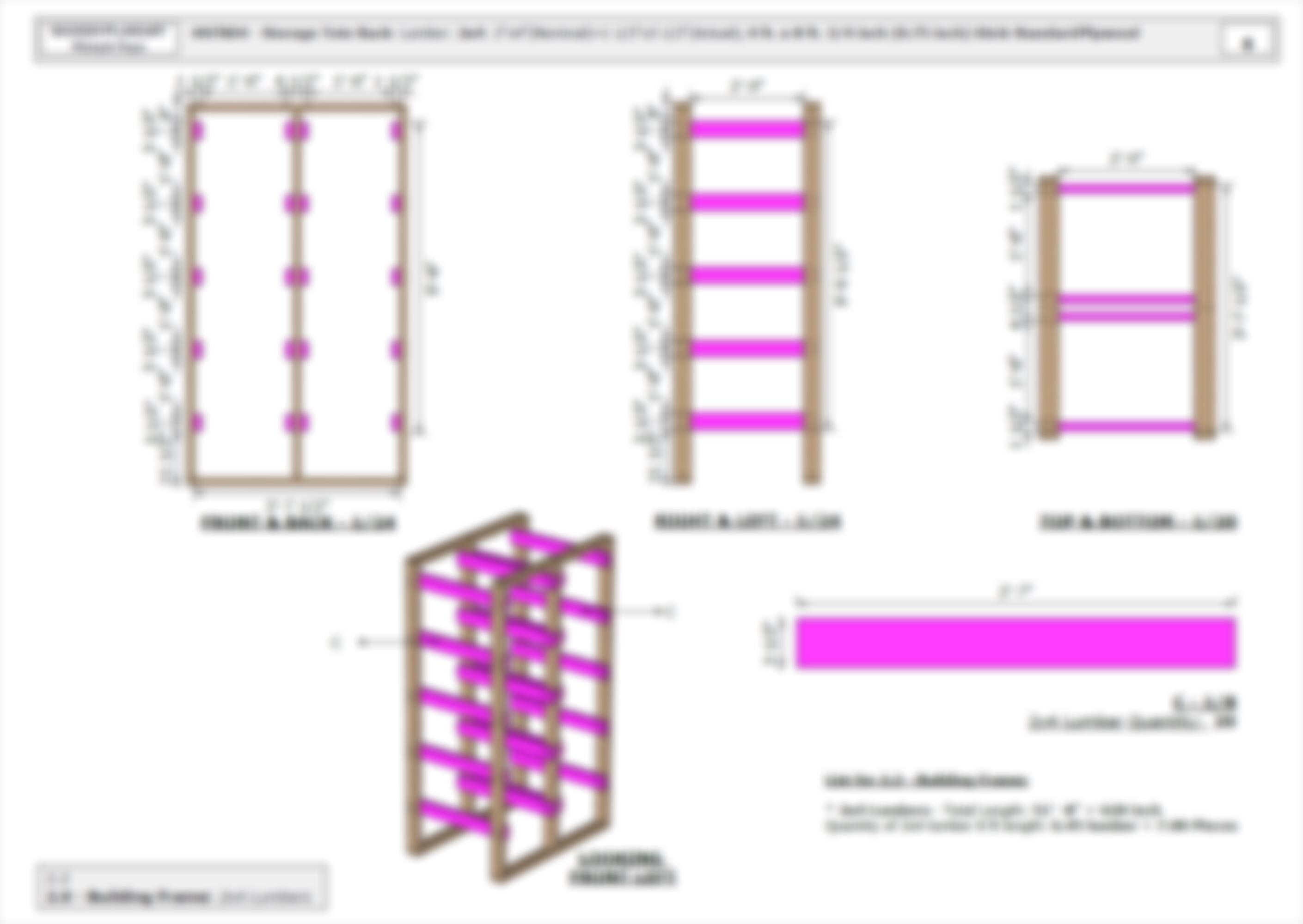 DIY 2x5 Tote Rack Plans for 27 Gallon Totes, 10 Bin Storage Organizer ...