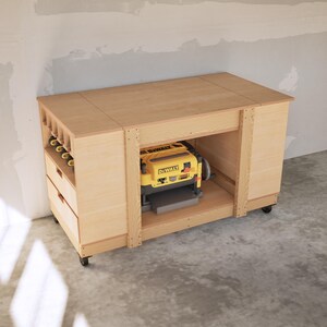Förvaringsplaner för arbetsbänkar, verktygsskåp med fällbart lock, lådor, garageorganisatör i PDF-format bild 10