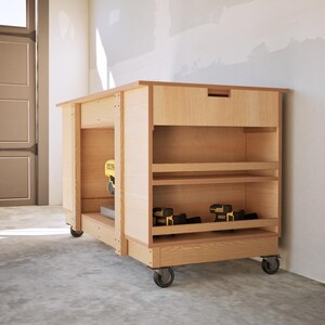 Förvaringsplaner för arbetsbänkar, verktygsskåp med fällbart lock, lådor, garageorganisatör i PDF-format bild 9