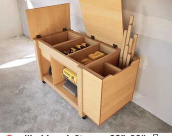 DIY Workbench Storage Plans 30x60, Rolling Tool Chest Bench, Digital PDF, Two Units Include